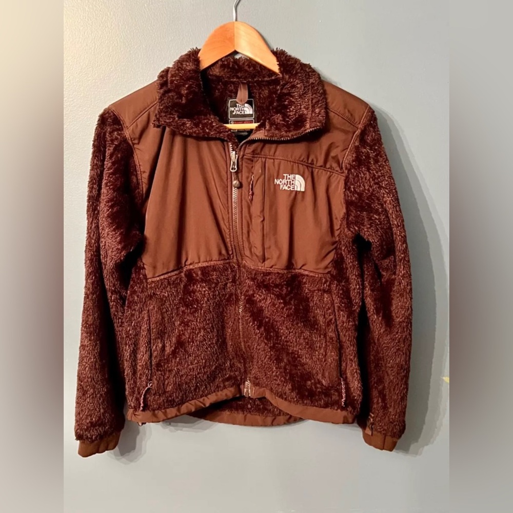 North Face Summit Series Fuzzy brown Full zip Jacket Women’s size S. Excellent C